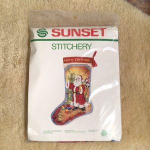 Vintage Sunset Stitchery Father Christmas stocking kit